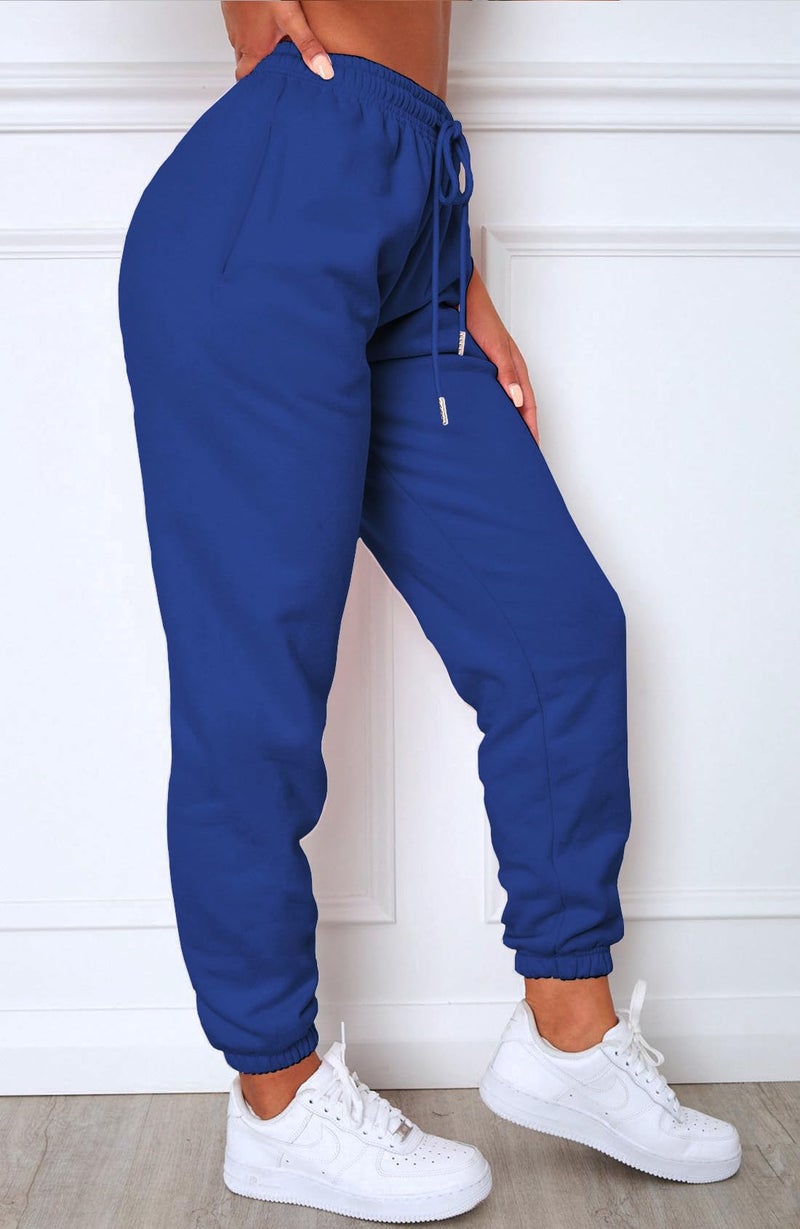 Waitfairy Sweatpants Women - Joggers for Women High Waist Baggy Sweat Pants for Womens Joggers with Pockets Blue M - Image 4