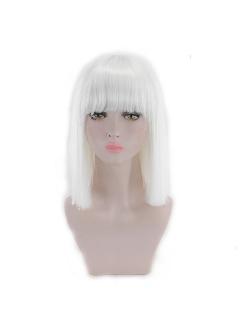 إستيل 14 باروكة مستقيمة للنساء بوب باروكات مع دوي باروكات صناعية للحفلات متعدد الألوان أبيض - Image 2