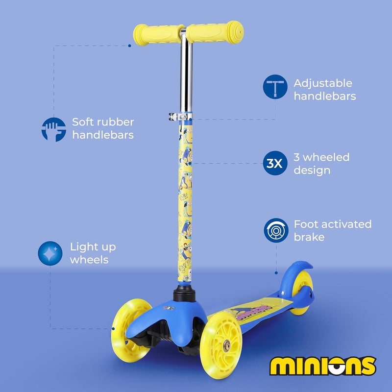 VOYAGER Self Balancing Kick Scooter with Light Up Wheels, Extra Wide Deck, 3 Wheel Platform, Foot Activated Brake, 75 lbs Limit, Kids & Toddlers Girls or Boys, for Ages 3 and Up - Image 2