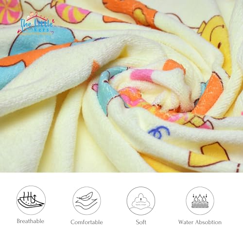 THE LITTLE LOOKERS Towel for Newborn/Baby/Kids| Super Soft Baby Bath Towel Set for Infants/Bathing Accessories-Lemon, Small (46x84cm) - Image 4