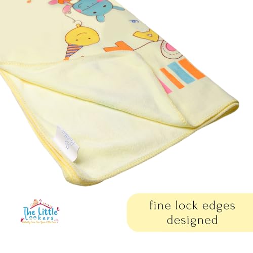 THE LITTLE LOOKERS Towel for Newborn/Baby/Kids| Super Soft Baby Bath Towel Set for Infants/Bathing Accessories-Lemon, Small (46x84cm) - Image 5