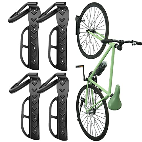 Wallmaster Bike Storage Rack for Garage, Wall Mount Bicycles Hanger, 4-Pack Bike Storage System Vertical Bike Hooks - Image 1