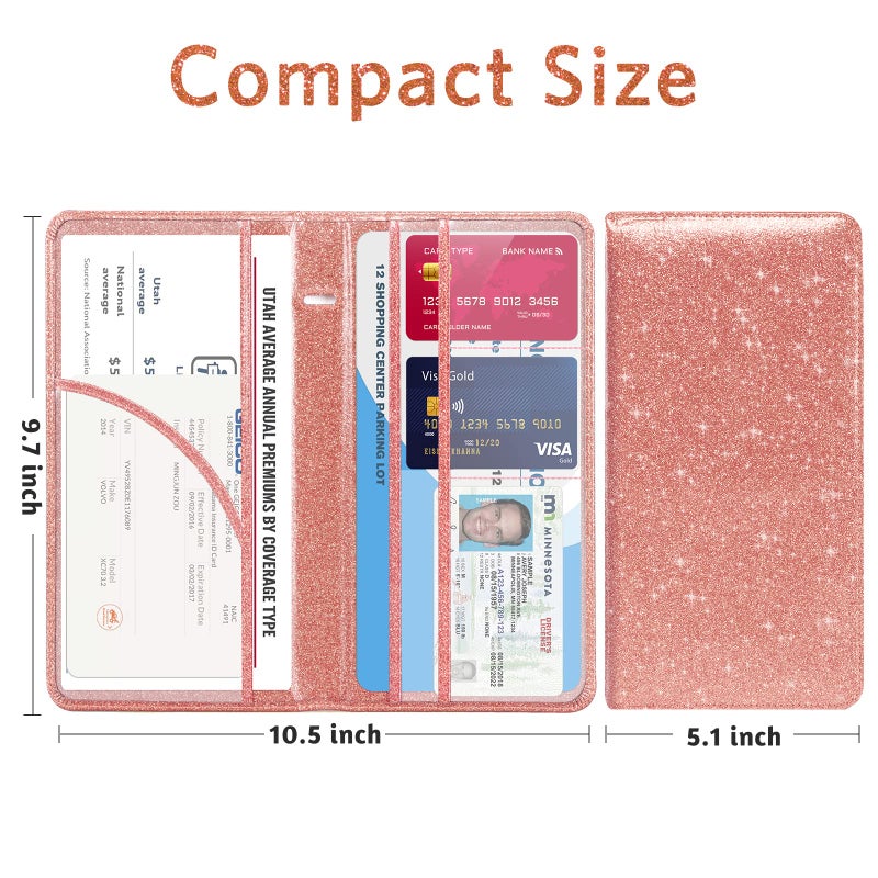 CoBak Car Registration and Insurance Holder - Vehicle Glove Box Car Organizer,Auto Truck Comparment Accessories Case with Magnetic Closure for Essential Document,Driver License,Cards - Image 5