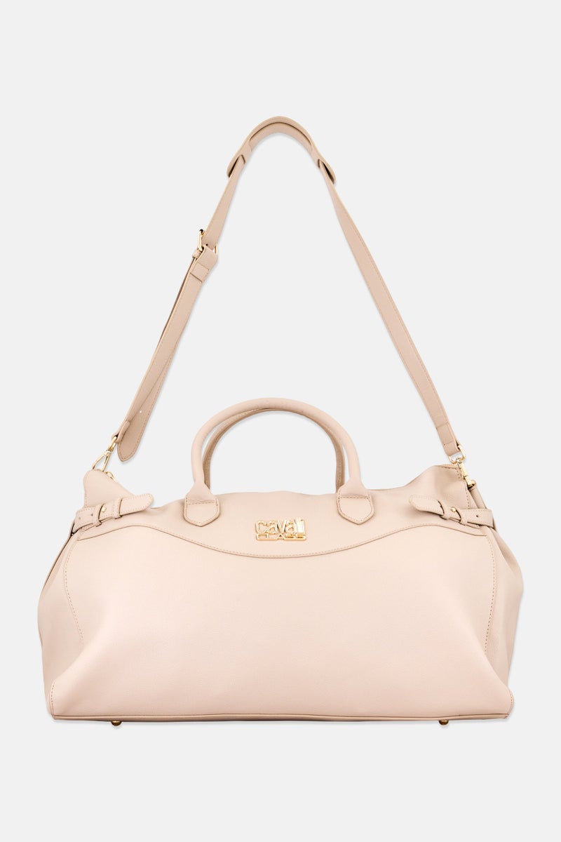 Cavalli Class Women Hardware Logo Handbag, Taupe - Image 1