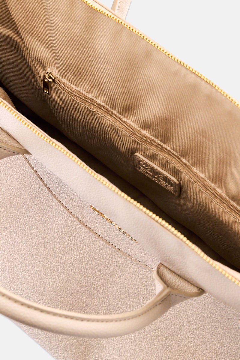 Cavalli Class Women Hardware Logo Handbag, Taupe - Image 4