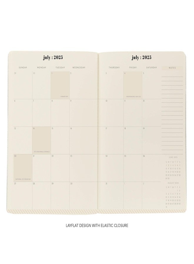 Graphique 18 Month Planner/Calendar by Graphique, July 2025 - Dec. 2026 Green Stripes Monthly Planner, Holidays, Notes Pages, 8” x 10” - Image 2