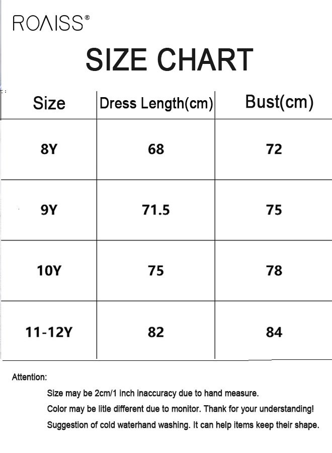 رويس فستان صيفي أنيق للبنات على شكل حرف A، فستان بأزرار بأكمام رفرف، فستان كاجوال ميدي صندي للبنات الصغيرات، مناسب للارتداء اليومي أو في أي مناسبة - Image 5