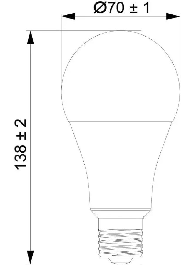 توشيبا مصباح LED Toshiba A70، 15 وات، 6500 كلفن ضوء النهار، 1350 لومن، موفر للطاقة بنسبة 83%، قاعدة E27، عبوة معتمدة لسلامة العين من قطعتين - Image 3