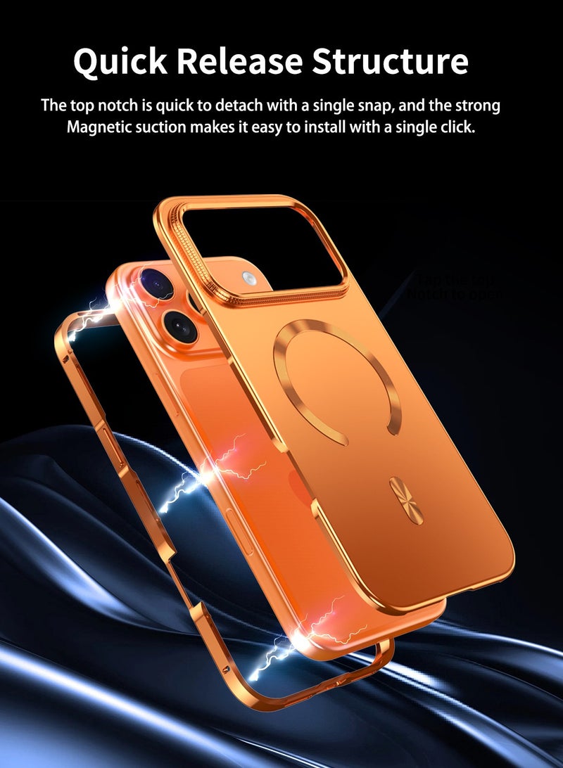 general Compatible with  iPhone 17 Pro Max Magnetic Shield Magnetic Snap Case, Metal Frame Drop Protection Case, Strong Magnetic Adhesion MagSafe Compatible Protective Case - Image 3