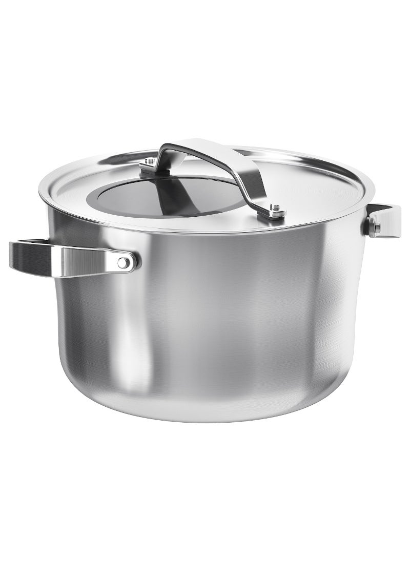 Pot With Lid Stainless Steel Grey 5.5 L 
