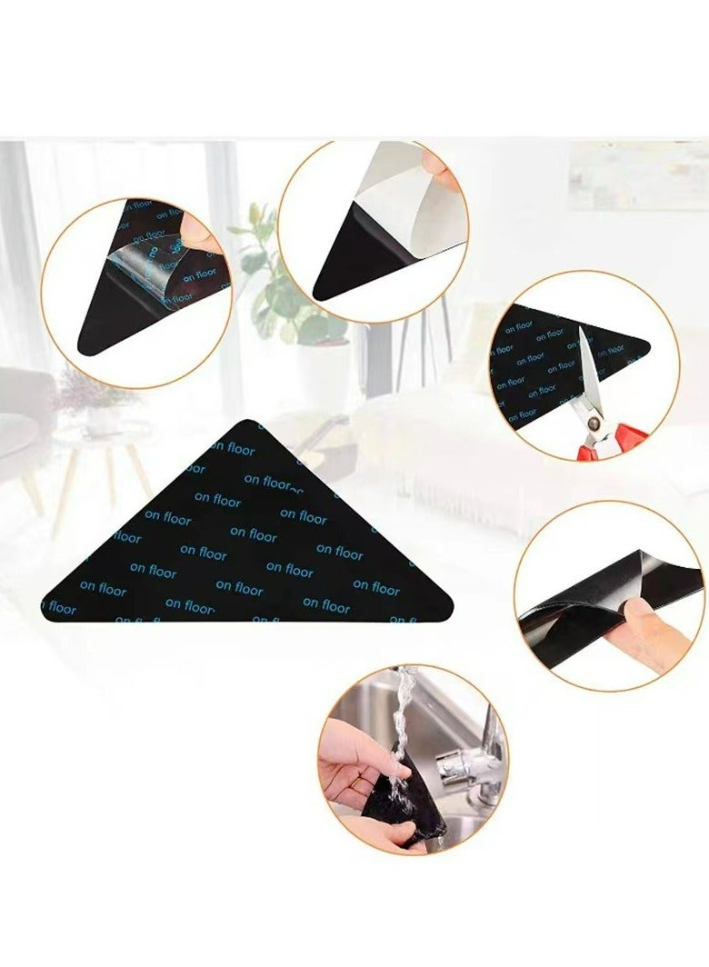 10 Pack Rug Gripper, Non Slip Rug Pads Rug Tape for Hardwood Floors and Tiles, Reusable and Washable Carpet Tape Rug Grips for Area Rugs, Rug Stickers Rug Corners to Hold Rug Down  - Image 4