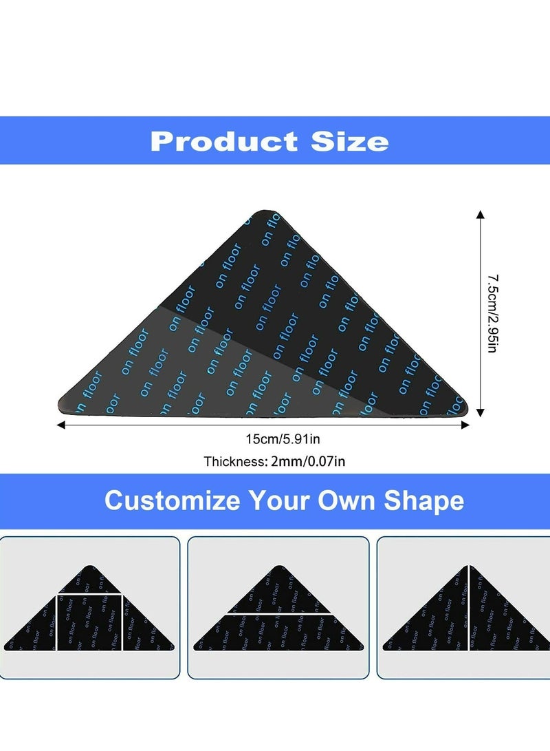 10 Pack Rug Gripper, Non Slip Rug Pads Rug Tape for Hardwood Floors and Tiles, Reusable and Washable Carpet Tape Rug Grips for Area Rugs, Rug Stickers Rug Corners to Hold Rug Down  - Image 2