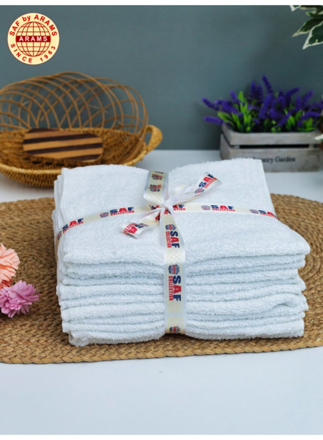 SAF by ARAMS 12-Piece White Cotton Gym Towel Set - 30 X 100  CM, 400 Gsm, Ultra-Absorbent & Durable  - Image 4