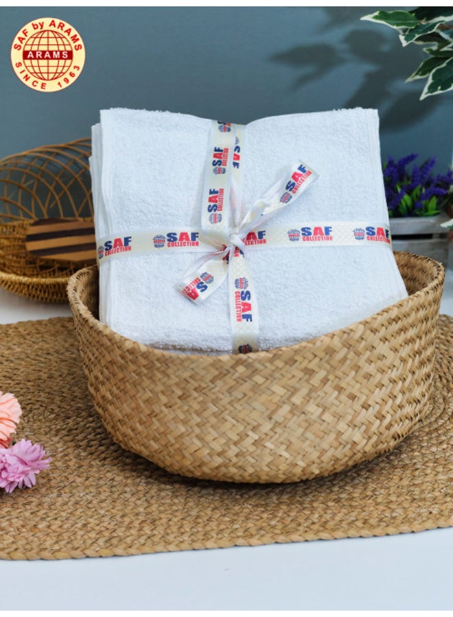 SAF by ARAMS 12-Piece White Cotton Gym Towel Set - 30 X 100  CM, 400 Gsm, Ultra-Absorbent & Durable  - Image 2