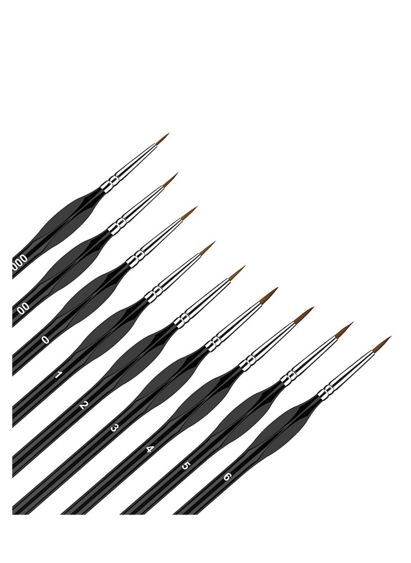 Generic Detail Paint Brush Set, Detail Paint Brushe for Fine Detailing  Art Painting, Fine Miniature Brushes, Detailing Painting Brush for Watercolor, Oil, Face, Nails, Line Drawing, 9PCS Black  - Image 5
