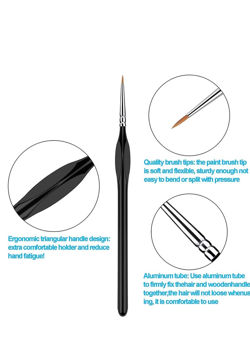 Generic Detail Paint Brush Set, Detail Paint Brushe for Fine Detailing  Art Painting, Fine Miniature Brushes, Detailing Painting Brush for Watercolor, Oil, Face, Nails, Line Drawing, 9PCS Black  - Image 4