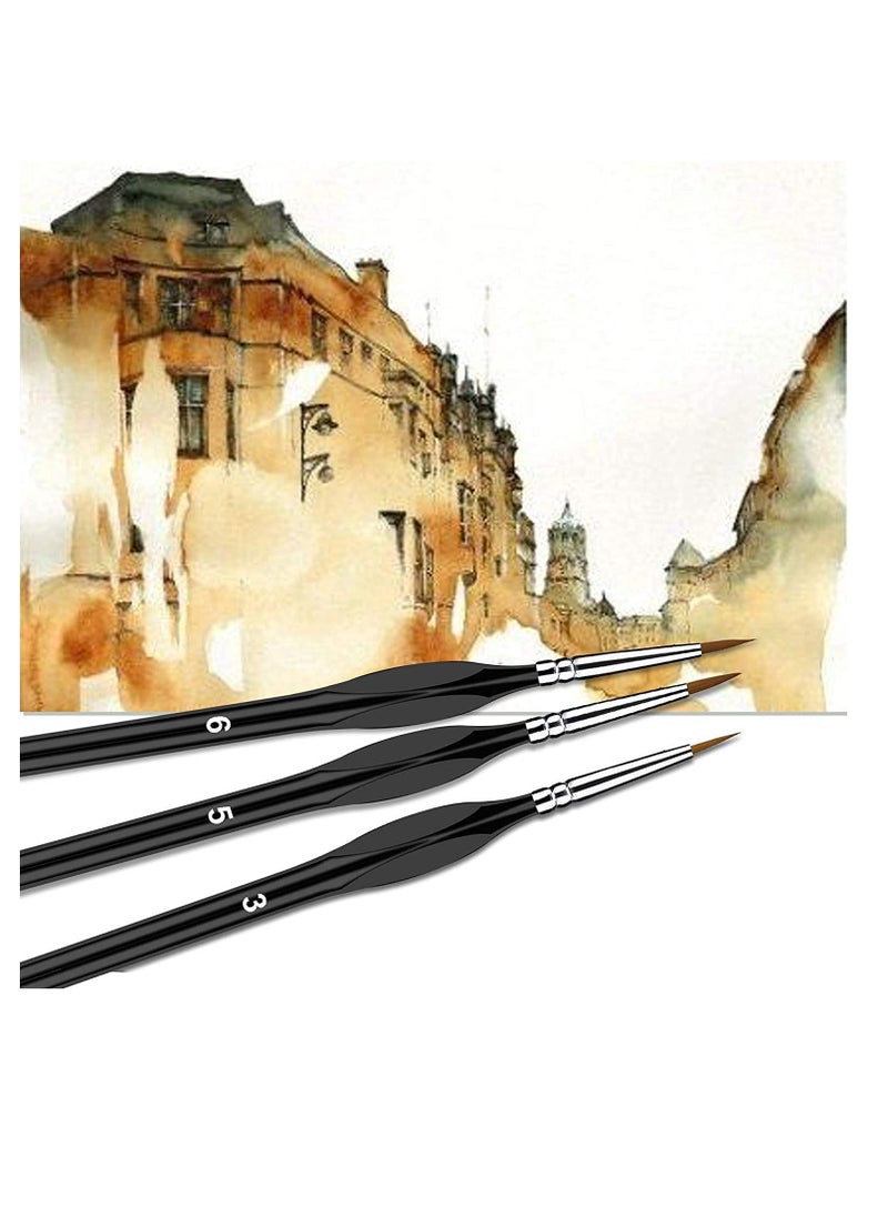 Generic Detail Paint Brush Set, Detail Paint Brushe for Fine Detailing  Art Painting, Fine Miniature Brushes, Detailing Painting Brush for Watercolor, Oil, Face, Nails, Line Drawing, 9PCS Black  - Image 2