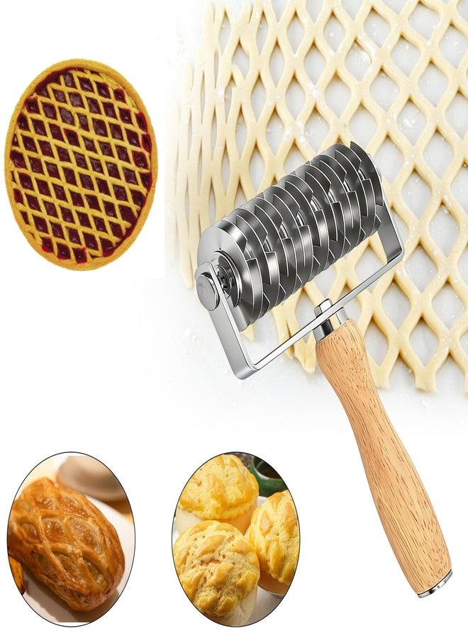 Patravious Pastry Lattice Roller Cutter,Stainless Steel Pie & Pizza Pastry Roller maker for Pastry Dough,Pizza Bread and Beef Wellington,Pie Crust Cutter for Even Decorative Crusts,Baking Gift for Home Bakers - Image 1