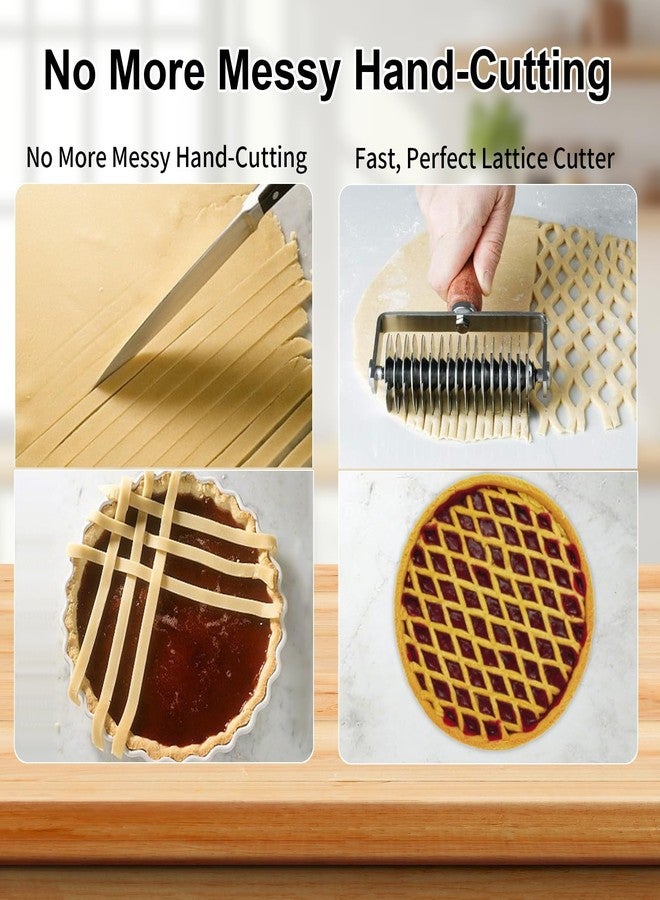 Patravious Pastry Lattice Roller Cutter,Stainless Steel Pie & Pizza Pastry Roller maker for Pastry Dough,Pizza Bread and Beef Wellington,Pie Crust Cutter for Even Decorative Crusts,Baking Gift for Home Bakers - Image 5