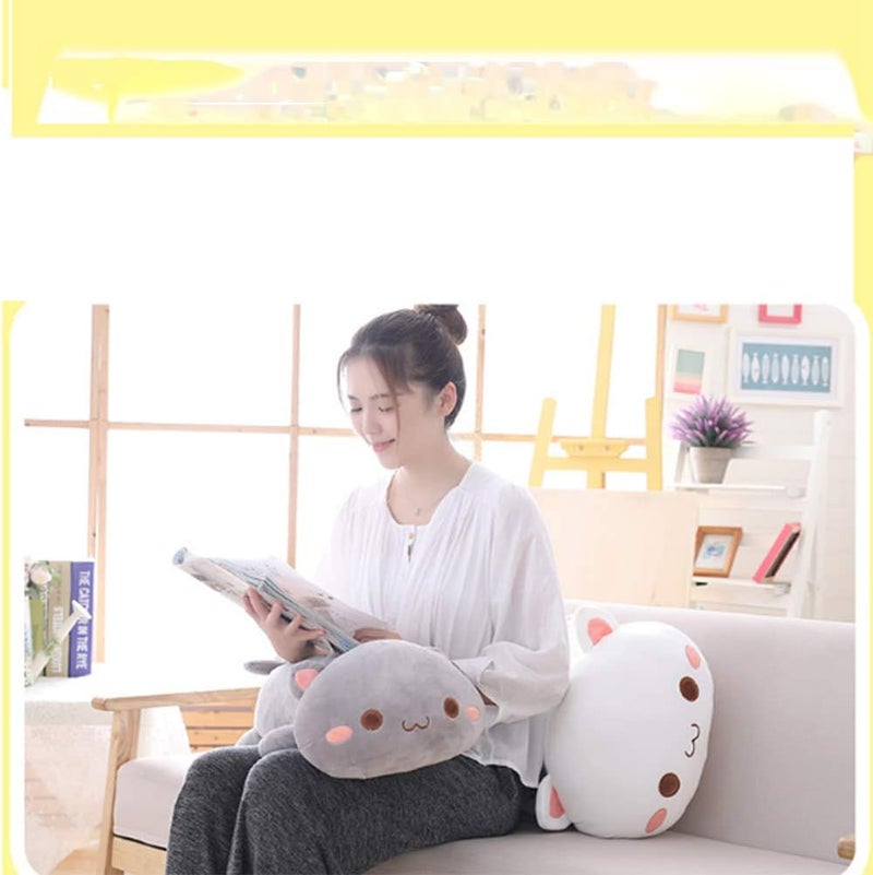 OUKEYI Cute Kitten Plush Toy Stuffed Animal Pet Kitty Soft Anime Cat Plush Pillow, Plush Cat Doll Soft Stuffed Kitten Pillow Doll Toyfor Kids (Gray) - Image 2