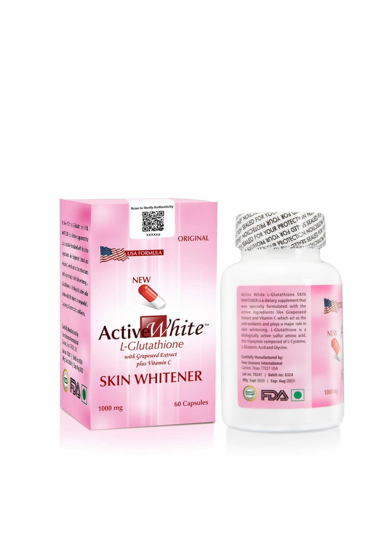 Active White L-Glutathione Skin Whitener – Powerful Formula with Vitamin C and Grapeseed Extract - Image 3