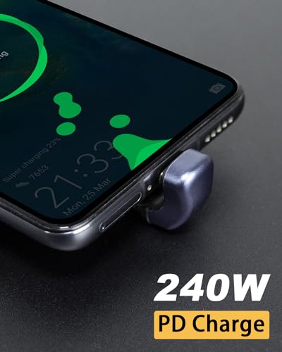 Poyiccot Short USB C Cable 5inch, U Shape 180 Degree USB C Cable (PD 3.1 240W, 40Gbps, 8K@60Hz), Flat Type C Charging Cord Compatible for iPhone 15, External SSD, Docking Station,Thunderbolt 4 - Image 3