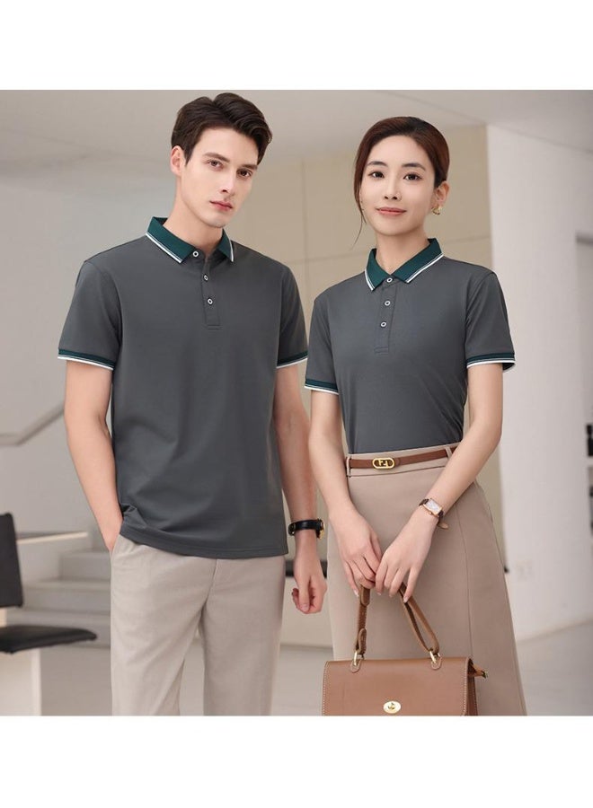 Summer Short Sleeve Polo Shirt Corporate Workwear Collared T-Shirt Men's Fashion  - Image 2