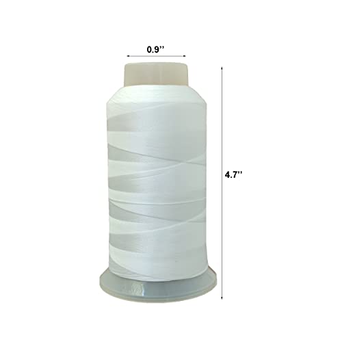 FUMAO Polyester Thread Heavy Duty Bonded UV Resistant Outdoor Thread #69 T70 Size 210D/3Ply for Marine Upholstery, Leather, Sewing Crafts, 3000Yards Pack of 2 (White) - Image 2
