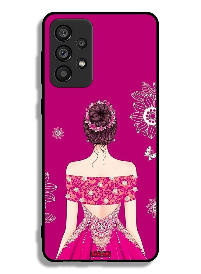Tolwak غطاء حماية لهاتف Samsung Galaxy A73 5G برسومات فتاة وزهور - Image 1