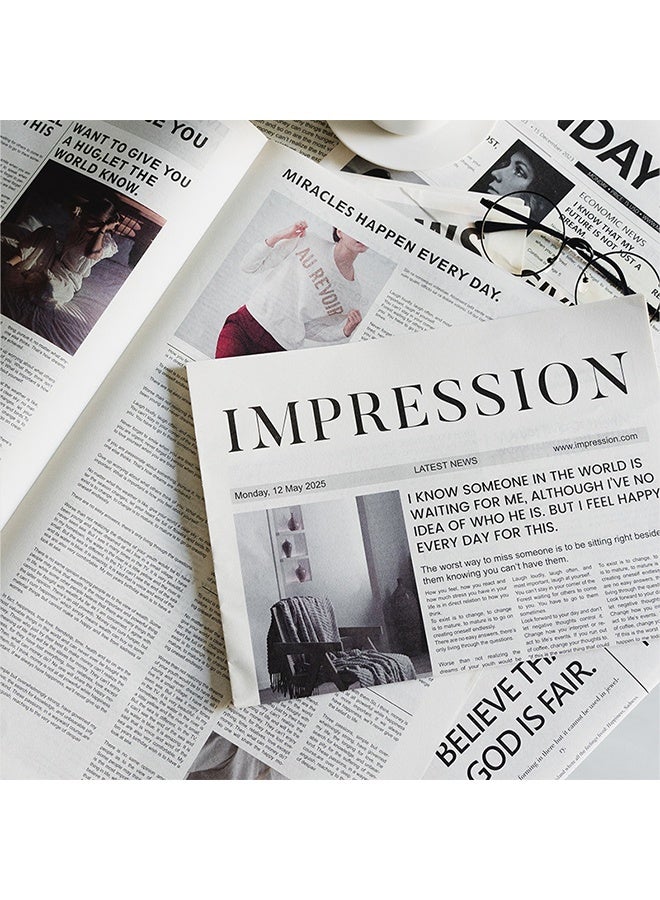 Lemon 5pcs English Newspaper Photography Props, Fashion Clothing Home Decor, Food Photography Background Props, Flower Wrapping Paper Atmosphere Decoration - Image 3