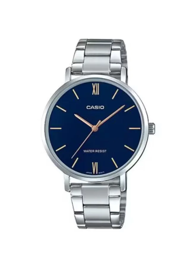 CASIO Women's Analog Display Watch With Silver Stainless Steel Strap - LTP-VT01D-2B