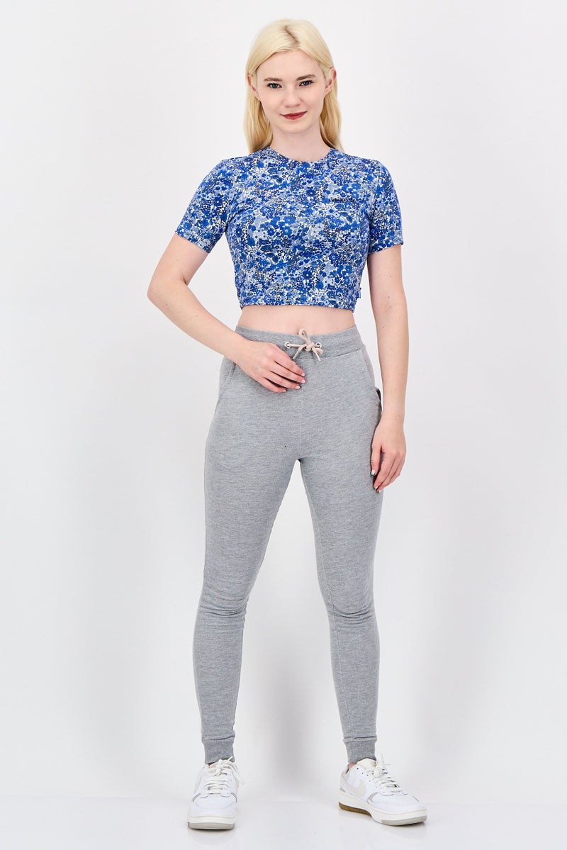 Adidas Originals By Liberty Women Sportswear Fit Short Sleeve Outdoor Crop Top, Multicolor - Image 3