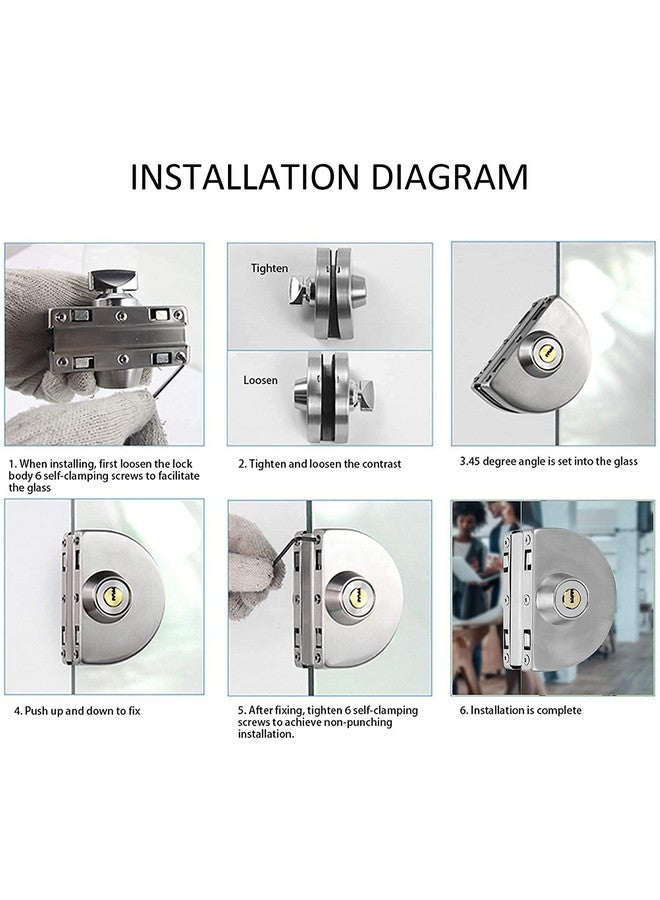 Volo Volo Premium Stainless Steel Glass to Glass Door Lock with Computerised Brass Keys, One Side Key and One Side Knob (Silver)  - Image 4
