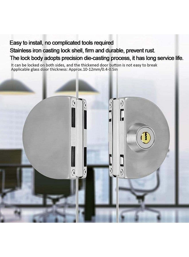 Volo Volo Premium Stainless Steel Glass to Glass Door Lock with Computerised Brass Keys, One Side Key and One Side Knob (Silver)  - Image 5