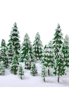 30 Pieces Mini Snow Pine Model Trees 1.97-5.9 Inch, 6 Size Mini Sisal Snow Frost Trees Scenery Trees for Christmas Decoration Winter Ornaments DIY Crafts