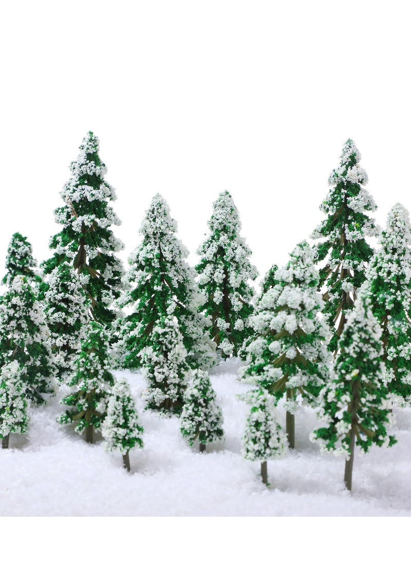 KASTWAVE - 30 Pieces Mini Snow Pine Model Trees 1.97-5.9 Inch, 6 Size Mini Sisal Snow Frost Trees Scenery Trees for Christmas Decoration Winter Ornaments DIY Crafts - Image 1