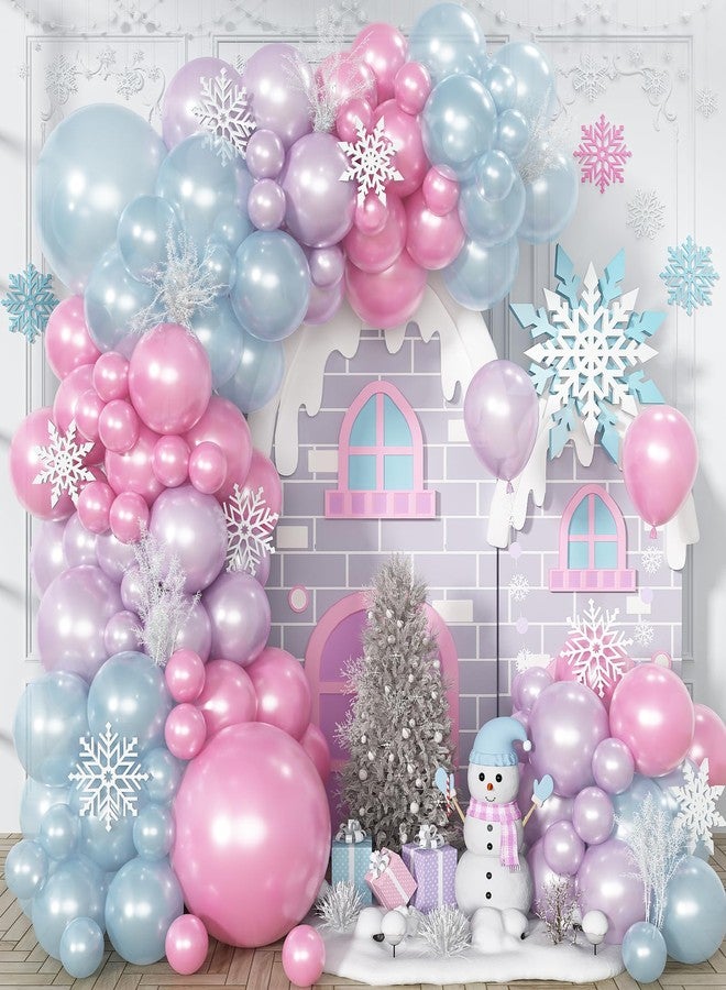 Togvu Pearl Pink Purple Blue Balloon Arch Kit, Pearl Pink Light Purple Blue Latex Balloons Garland, Different Sizes for Wedding Baby Shower Gender Reveal Bar Mitzvah Mermaid Theme Birthday Party - Image 1