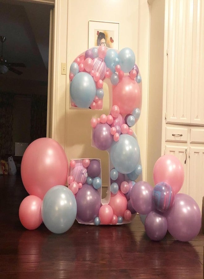 Togvu Pearl Pink Purple Blue Balloon Arch Kit, Pearl Pink Light Purple Blue Latex Balloons Garland, Different Sizes for Wedding Baby Shower Gender Reveal Bar Mitzvah Mermaid Theme Birthday Party - Image 4
