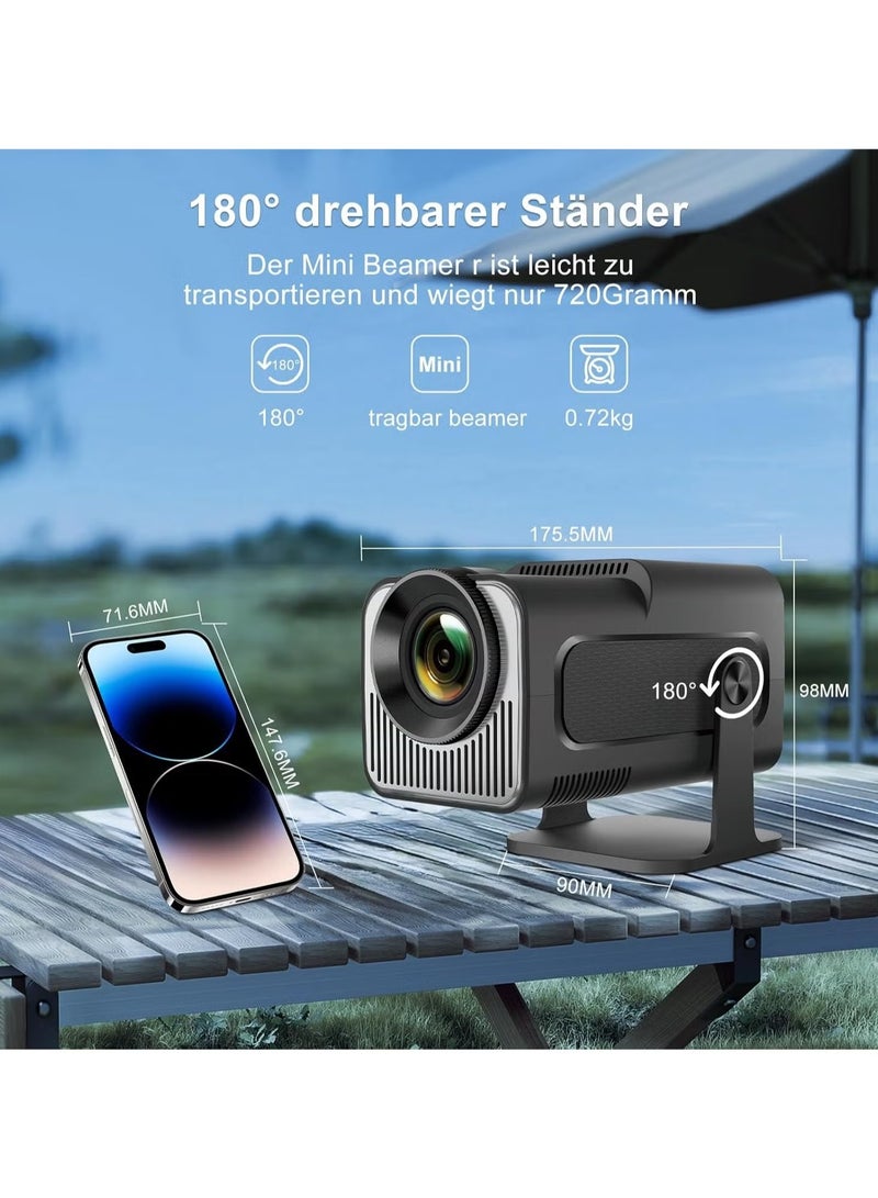 JAJEEK Mini Projector – Full HD 720P Bluetooth Projector with 4K Support, Auto Focus & Auto Trapezoidal Correction for Home Cinema/Outdoor Use, Compatible with TV Stick, X-Box, DVD, Laptop, Smartphone – Compact & Portable - Image 2