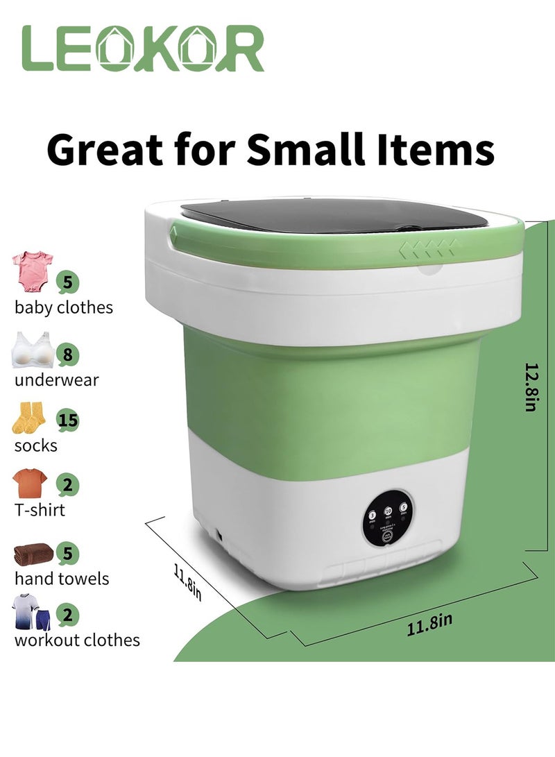 LEOKOR Portable Washing Machine, 12L Large Capacity Foldable Washing Machine with Drain Basket, 3 Modes Timing Cleaning, Deep Cleaning of Socks, Baby Clothes, Towels and Small Items - Image 2