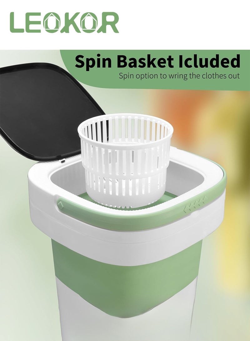 LEOKOR Portable Washing Machine, 12L Large Capacity Foldable Washing Machine with Drain Basket, 3 Modes Timing Cleaning, Deep Cleaning of Socks, Baby Clothes, Towels and Small Items - Image 3