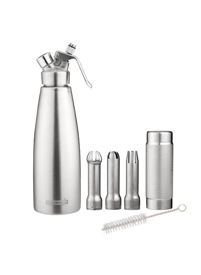 Restaurantware Whip Tek 1 Liter Whipped Cream Dispenser, 1 Durable Whipped Cream Maker - Cartridges Sold Separately, 3 Decorator Tips Included, Stainless Steel Whipped Cream Canister, Professional, - Image 2