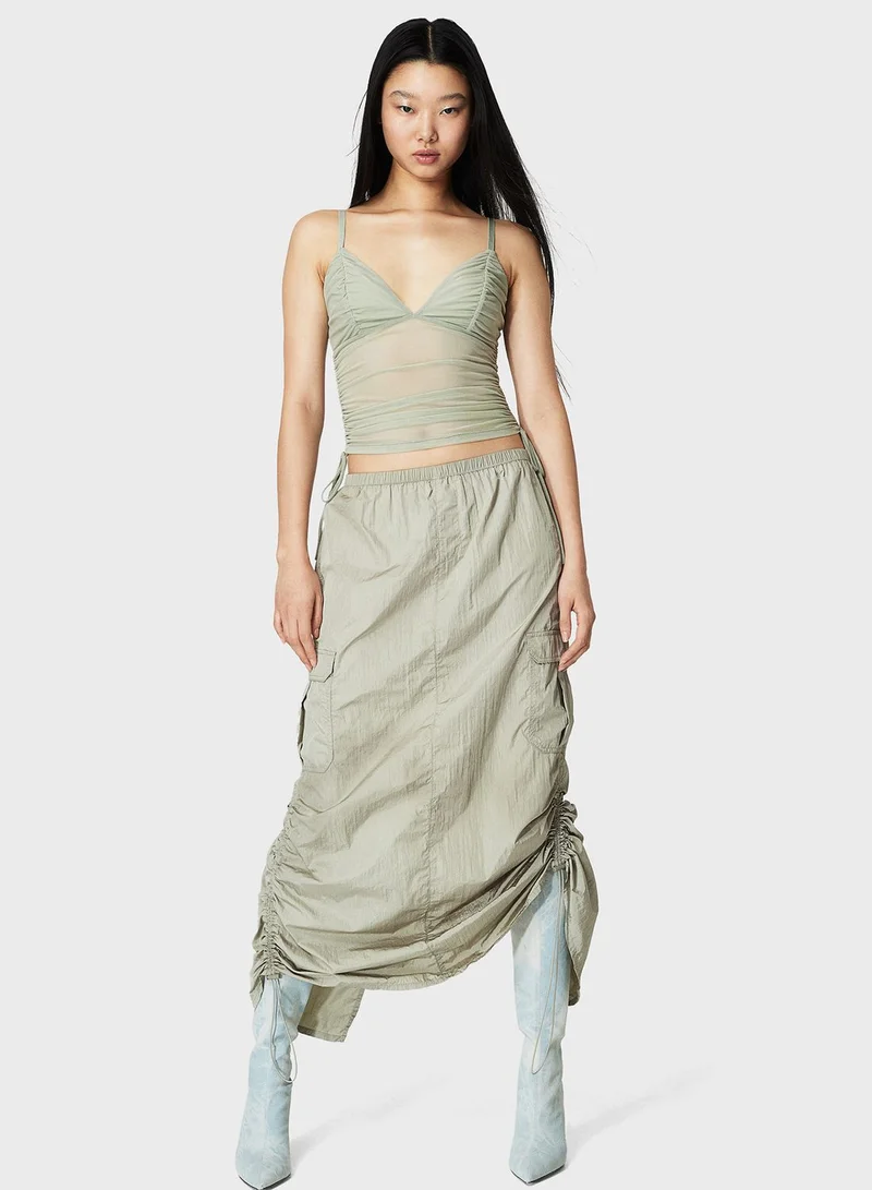 اتش اند ام Drawstring-Detail Mesh Top