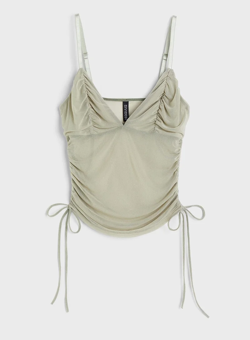 اتش اند ام Drawstring-Detail Mesh Top