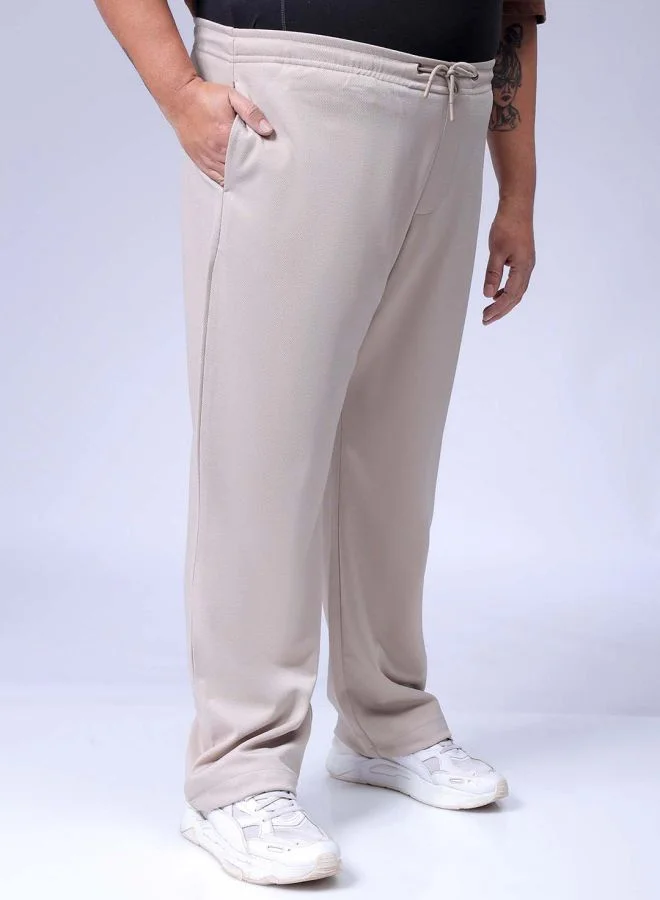 هاردسودا Men Plus Size Relaxed Fit Textured Mid-Rise Stretchable Joggers