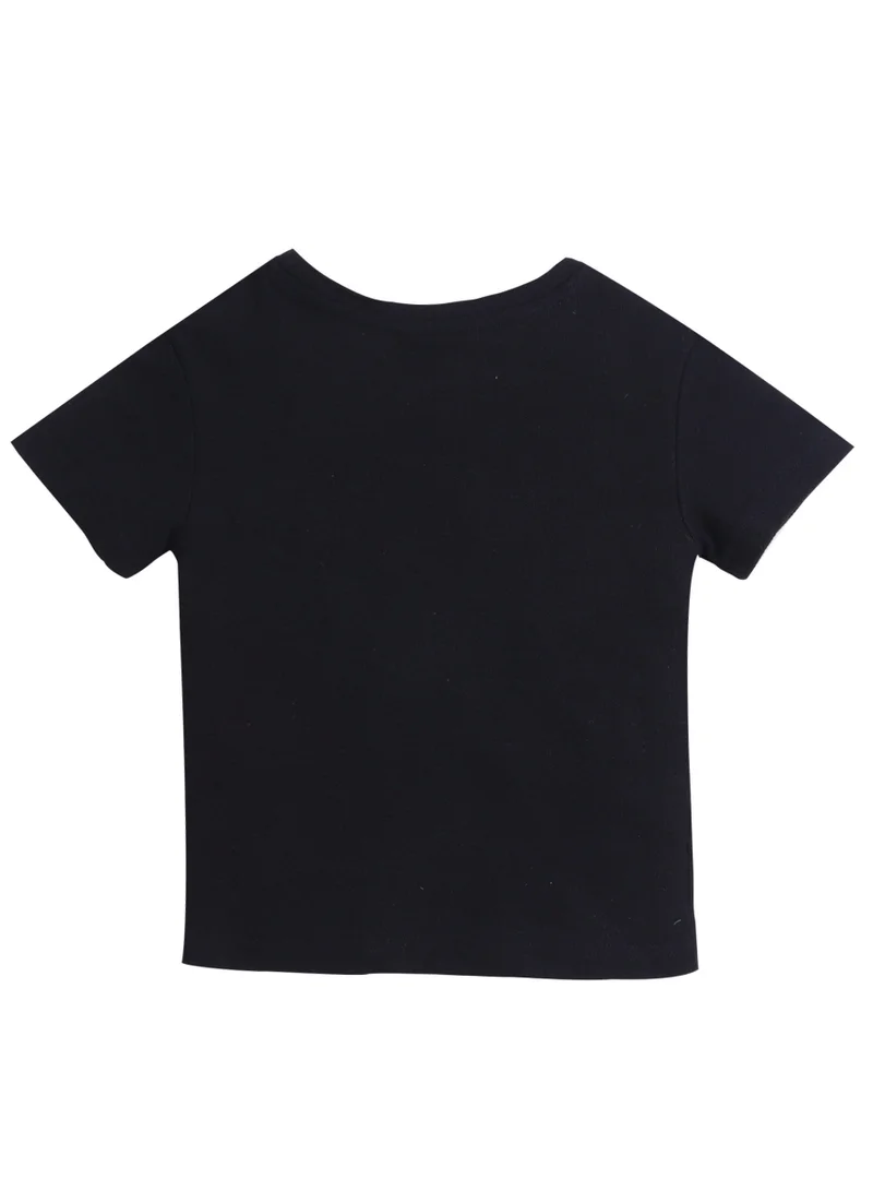 victor and jane Junior Boys Black 'GAMER' Printed T-Shirt (2-9Y)