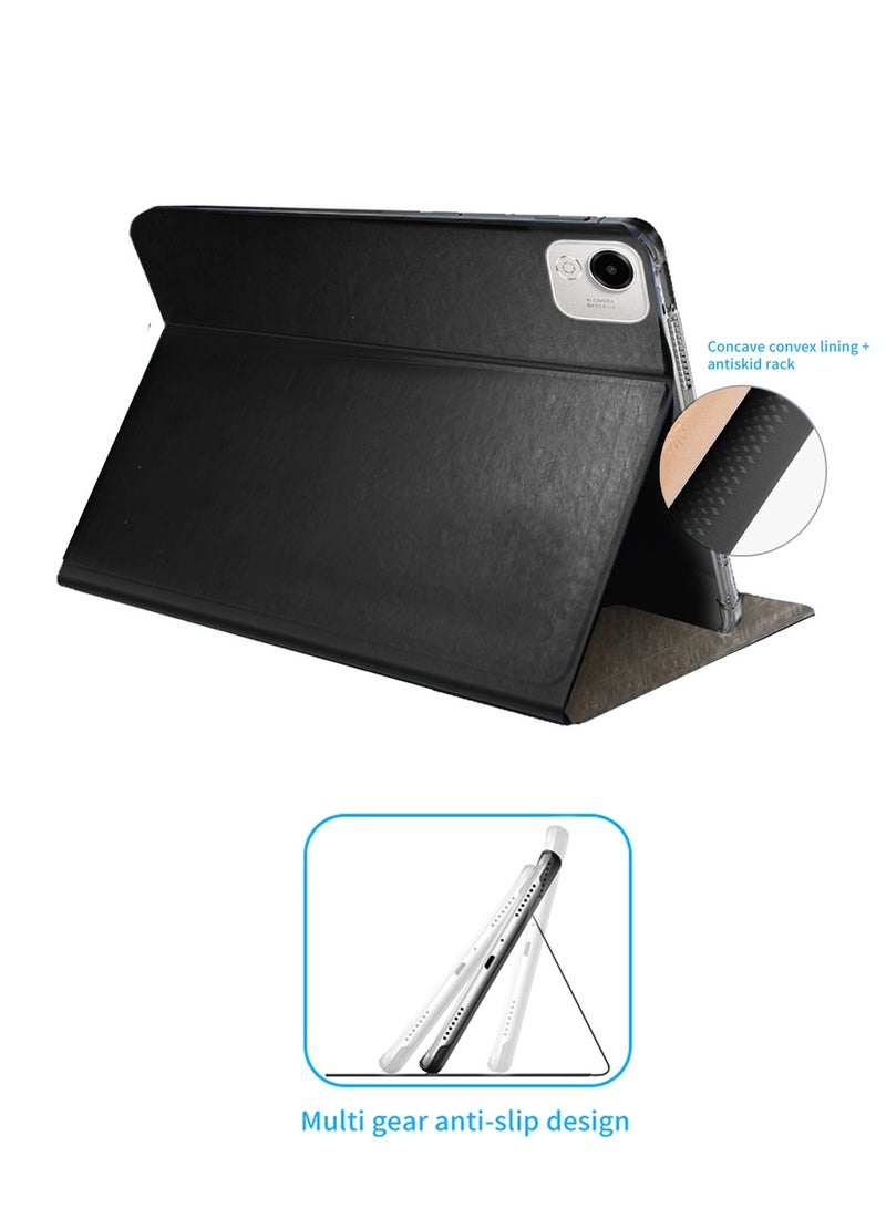 BYTER Honor Pad X9a (11.5 inch) 4G 2025 Classic PU Leather Trifold Stand Flip Case Cover (TCFPSR) - Black - Image 5