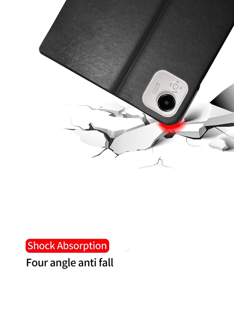 BYTER Honor Pad X9a (11.5 inch) 4G 2025 Classic PU Leather Trifold Stand Flip Case Cover (TCFPSR) - Black - Image 3