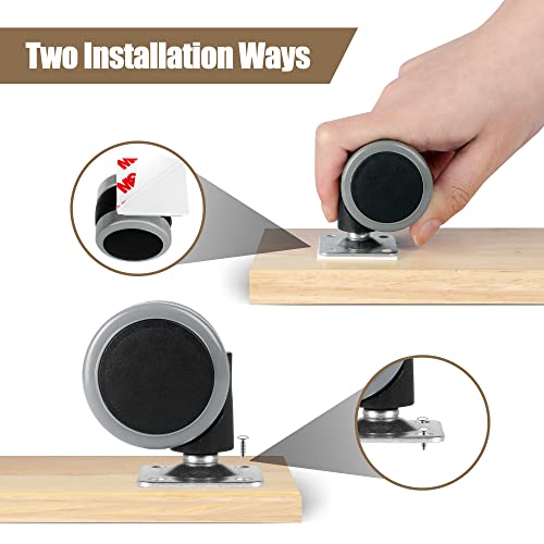 Cofufu Self Adhesive Caster Wheels Set for Trash Can, Storage Box (4PCS, 1.5") - Image 4