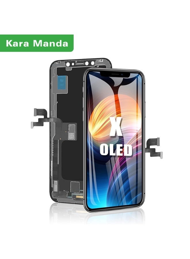 Kara Manda for iPhone X  Screen Replacement OLED  [NOT LCD] 5.8 Inch LCD Display 3D To uch Screen Digitizer FHD Frame Assembly Compatible with (Model A1865, A1901, A1902) - Image 2